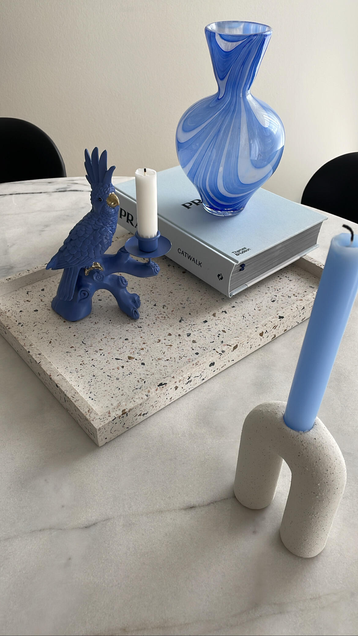 Terrazzo bakke, stor - hvid